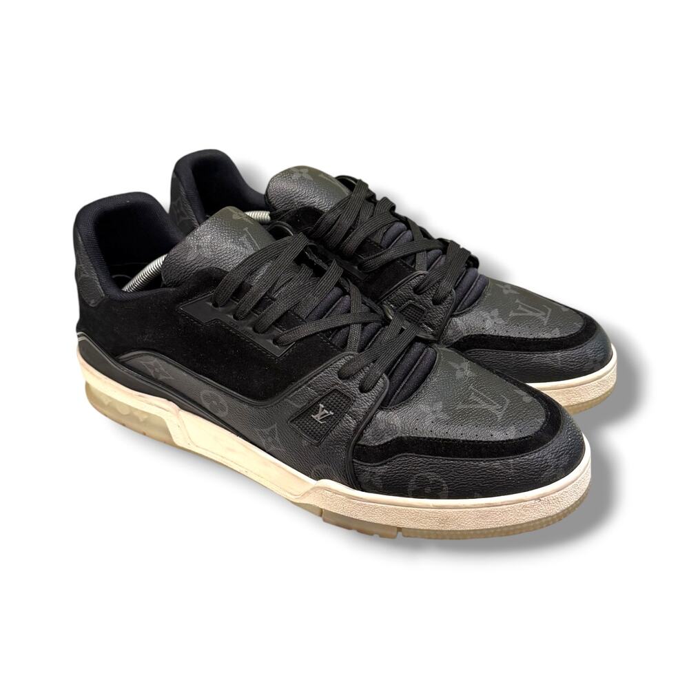 Louis Vuitton Trainer Low 'Black Monogram' Sneakers | Size 12LV